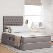 vidaXL Förvaringssäng med madrass Taupe 120 x 200 cm Polyester