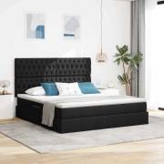 vidaXL Förvaringssäng med madrass Svart 180 x 200 cm Polyester
