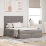 vidaXL Förvaringssäng med madrass Taupe 140 x 200 cm Polyester