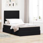 vidaXL Förvaringssäng med madrass Svart 120 x 190 cm Sammet