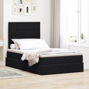 vidaXL Förvaringssäng med madrass Svart 120 x 190 cm Sammet