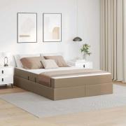 vidaXL Förvaringssäng med madrass med madrass 2 pcs Cappuccino Skinn