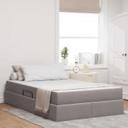 vidaXL Förvaringssäng med madrass Taupe 120 x 200 cm Polyester