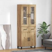 vidaXL Skåp 2 pcs Artisan Ek Konstruerat trä