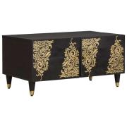 vidaXL Kaffeebord Svart 80 x 50 x 40 cm Massivt mangoträ