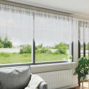 vidaXL Spetsgardin med gardiner Vit 750 x 100 cm Polyester
