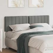 vidaXL Klädd sänggavel Vit och ljusgrå 150 cm Massiv furu