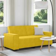 vidaXL 2-sitssoffa gul 140 cm sammet