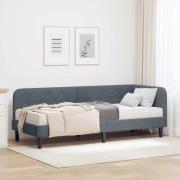 vidaXL Hörn Sängram Mörkgrå 80 x 200 cm Sammet