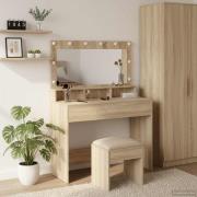 vidaXL Smyckebord Sonoma-ek 100 x 41 x 135 cm Konstruerat trä