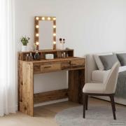 vidaXL Smyckebord med låda Brun 100 x 41 x 140 cm Konstruerat trä