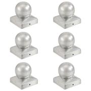 vidaXL Stolphattar klot 6 st galvaniserad metall 71x71 mm