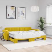 vidaXL Dagbädd utdragbar med madrasser gul 80x200 cm sammet
