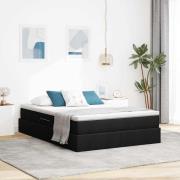 vidaXL Förvaringssäng med madrass Svart 140 x 190 cm Polyester