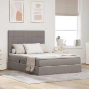 vidaXL Förvaringssäng med madrass Taupe 140 x 200 cm Polyester