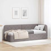 vidaXL Hörn Sängram Taupe 80 x 200 cm tyg
