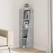 vidaXL Hörnskåp Betonggrå 27,5x27x102cm Konstruerat trä