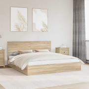 vidaXL Förvaringssäng med låda Sonoma-ek 180 x 200 cm Konstruerat trä