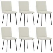 vidaXL Matstolar 6 st gräddvit sammet