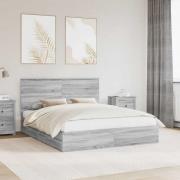 vidaXL Förvaringssäng med låda Grå Sonoma 160 x 200 cm Konstruerat trä