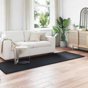 vidaXL Halkfri imitationskaninpälsmatta Olite Svart 80 x 250 cm