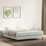 vidaXL Resårsäng utan madrass ljusgrå 180x220 cm sammet