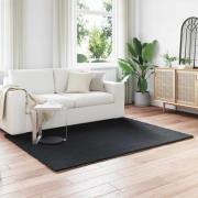 vidaXL Fusk-kaninpälsmatta Olite Svart 120 x 170 cm Polyester