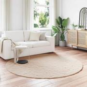 vidaXL Fusk-kaninpälsmatta Olite Taupe Ø 160 cm Polyester