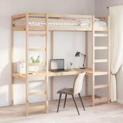 vidaXL Loftsängram Naturfärg 75 x 190 cm Massiv furu