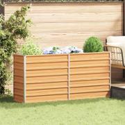 vidaXL Upphöjd odlingslåda Ljusbrun 160 x 40 x 77 cm Galvaniserat Stål