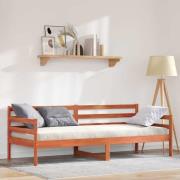 vidaXL Dagsäng med huvudgavel Vaxbrun Massiv furu