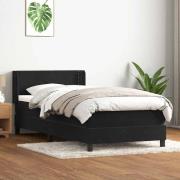 vidaXL Ramsäng med madrass svart 90x210 cm sammet