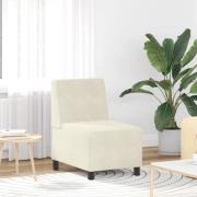 vidaXL Soffstol utan armstöd gräddvit 55 cm sammet