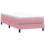 vidaXL Resårsäng utan madrass rosa 90x210 cm sammet