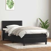vidaXL Ramsäng med madrass svart 90x210 cm sammet
