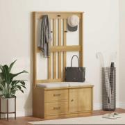vidaXL Hallträd SANDNES 87x40x159,5cm massiv träfuru