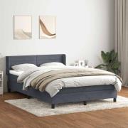 vidaXL Ramsäng med madrass mörkgrå 140x220 cm sammet