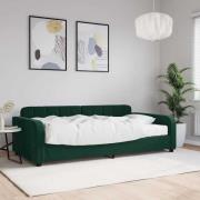 vidaXL Dagbädd med madrass mörkgrön 100x200 cm sammet
