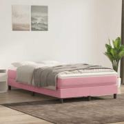 vidaXL Resårsäng utan madrass rosa 120x220 cm sammet
