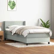 vidaXL Ramsäng med madrass ljusgrå 90x210 cm sammet