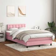 vidaXL Ramsäng med madrass rosa 120x220 cm sammet