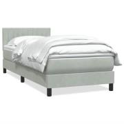 vidaXL Ramsäng med madrass ljusgrå 90x210 cm sammet
