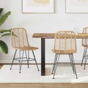 vidaXL Matstol 2 pcs Naturfärg 44 x 47 x 85 cm Rattan och Järn