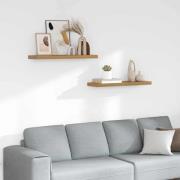 vidaXL Vägg hylla 2 pcs Brun 80 x 23,5 x 4 cm Konstruerat trä