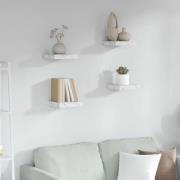 vidaXL Vägg hylla 4 pcs Vit marmor 23 x 23,5 x 4 cm Konstruerat trä