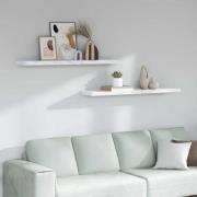 vidaXL Vägg hylla 2 pcs Vit marmor 120 x 23,5 x 4 cm Konstruerat trä