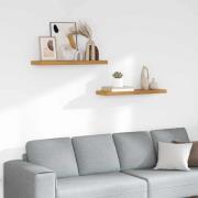 vidaXL Vägg hylla 2 pcs Beige 80 x 23,5 x 4 cm Konstruerat trä