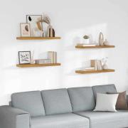 vidaXL Vägg hylla 4 pcs Beige 90 x 23,5 x 4 cm Konstruerat trä