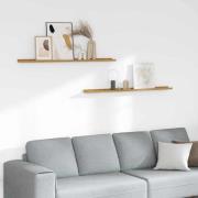 vidaXL Vägg hylla med hylla 2 pcs Beige 115 x 9 x 3 cm Konstruerat trä