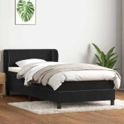 vidaXL Ramsäng med madrass svart 80x220 cm sammet